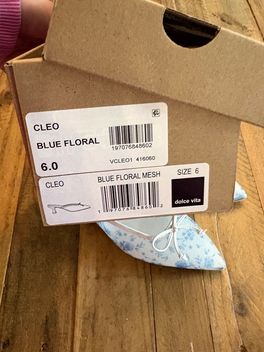 NIB Dolce Vita Cleo Blue Floral Mesh Mule - Size 6 - Picture 3 of 8